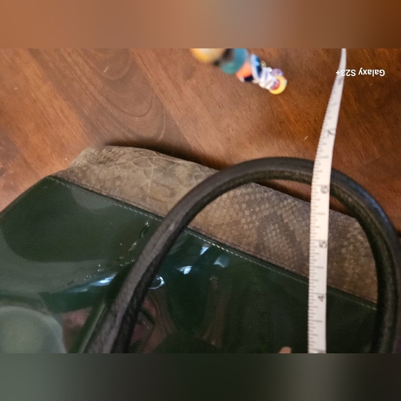 Furla Dark Green and Brown Satchel - Picture 12 of 15